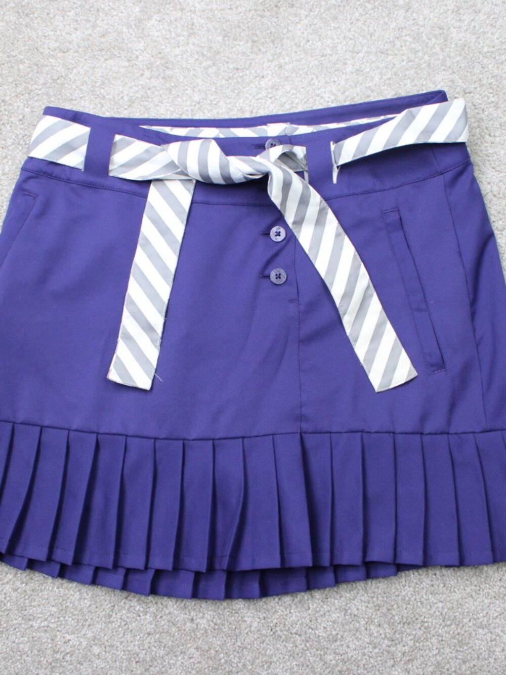 Nike Golf Skort Womens 8 Purple Tour Performance Pleated Shorts Dri-Fit w/ Belt